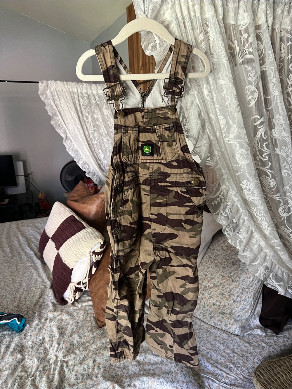 John Deere Women's Camouflage Utility Overalls - Green/Brown
